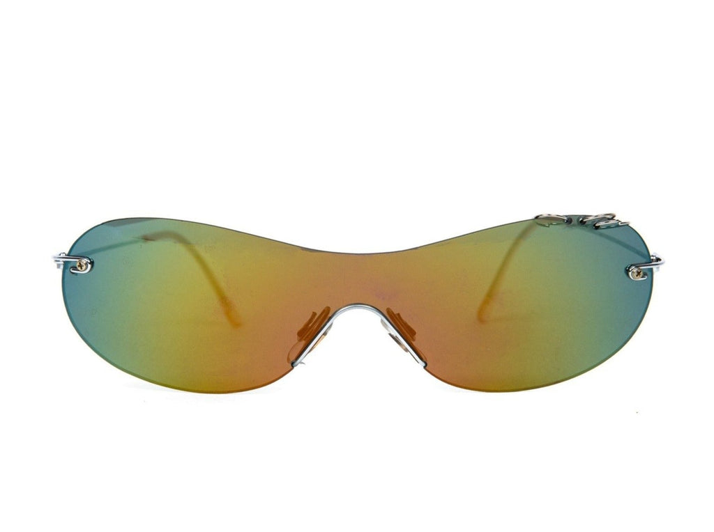 "Cleo" 2000's Y2K Rimless Shield Sunglasses - Brillies