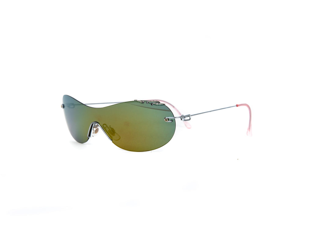 "Cleo" 2000's Y2K Rimless Shield Sunglasses - Brillies