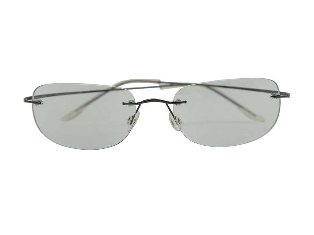 "Dre" Y2K Rimless Rectangle Sunglasses - Brillies