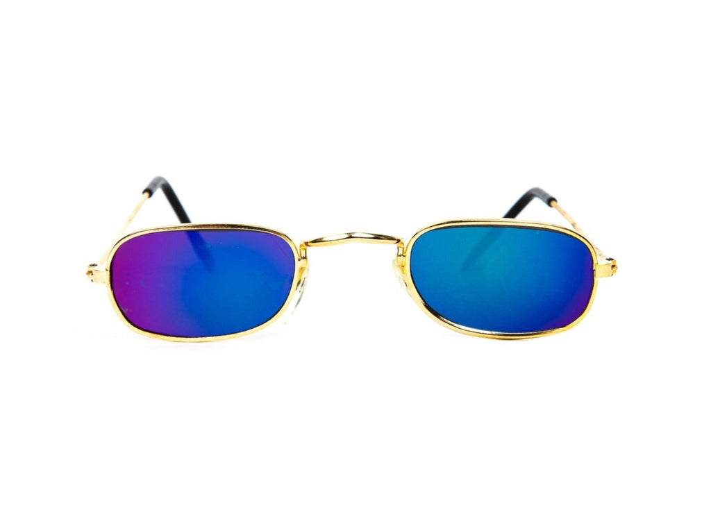 "Groove" 2000's Rainbow Lens Micro Square Sunglasses - Brillies
