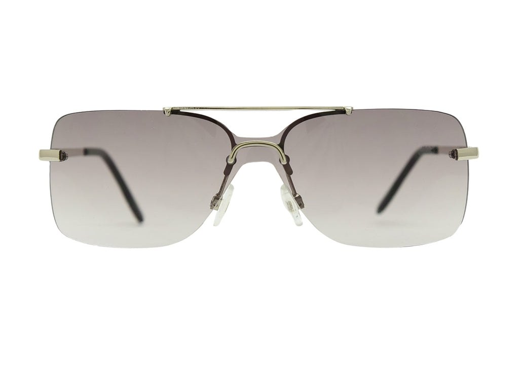 "Jessica" 2000's Y2K Rimless Brow Bar Square Sunglasses - Brillies