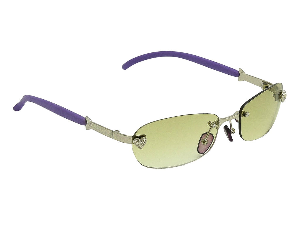 "Lizzie" Neon Green Y2K Rimless Sunglasses - Brillies