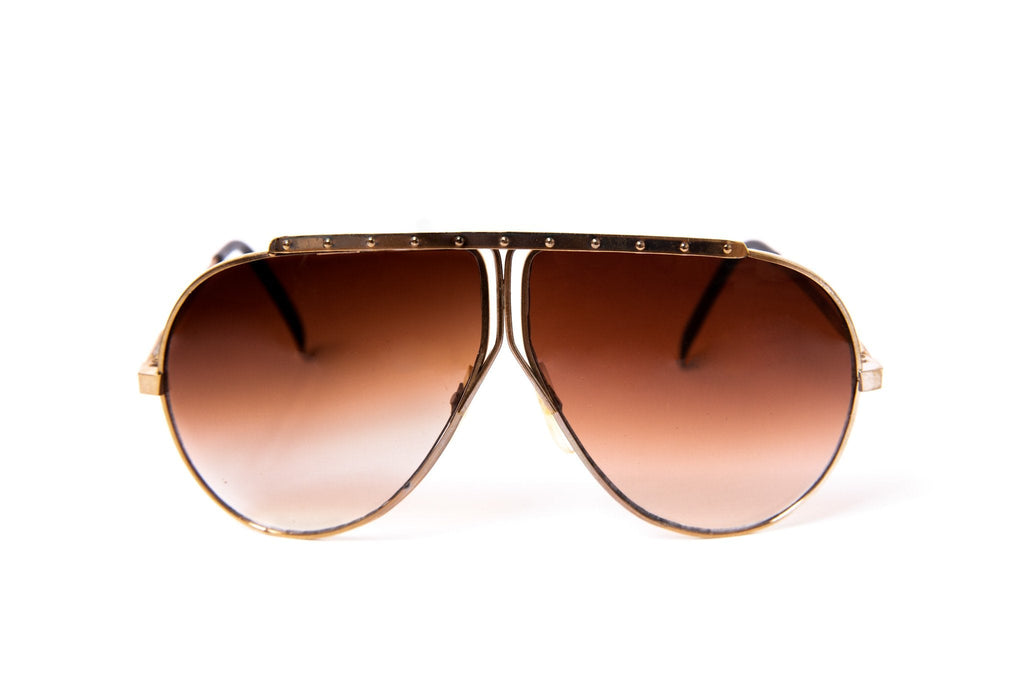 "Ye" 1980's Rivet Aviator Sunglasses - Brillies
