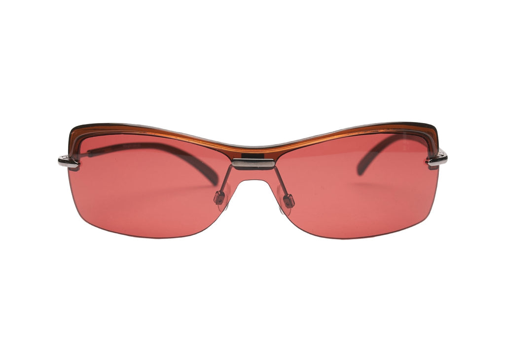 "Zeke" 2000's Y2K Rimless Shield Sunglasses - Brillies