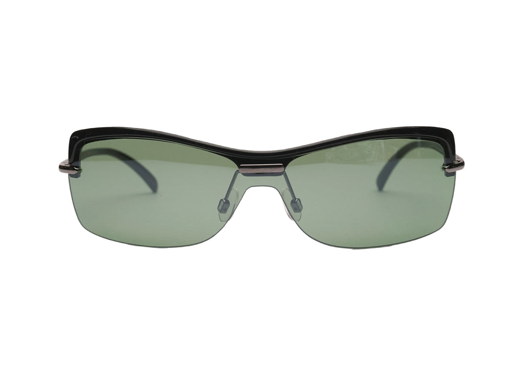 "Zeke" 2000's Y2K Rimless Shield Sunglasses - Brillies